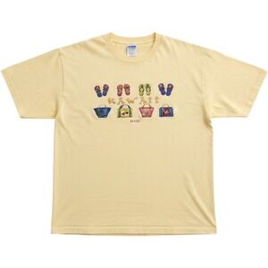 Maui Hawaii Kawaii‎ Graphic T Shirt Yellow Women XL Cotton Soft Short Sleeve